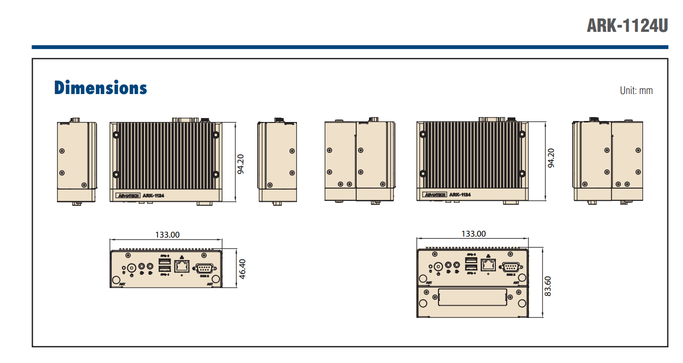 研華ARK-1124U無風扇嵌入式工控機