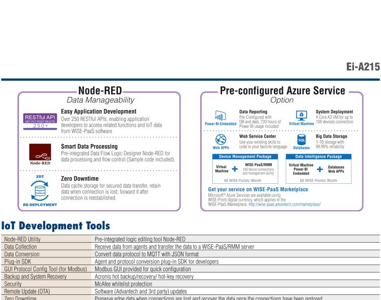 研華EI-A215 研華EI-A215，邊緣性計(jì)算系統(tǒng)，搭載Intel Core i5 6300U 處理器，4 GB內(nèi)存，64 GB 存儲(chǔ)，高性能邊緣智能設(shè)備，具備豐富擴(kuò)展接口 2 x LAN，4 x COM，6 x USB等，同時(shí)還可以擴(kuò)展 iDoor 或 ARK-Plus 模組增加更多的擴(kuò)展接口，搭配 5G 模塊。
