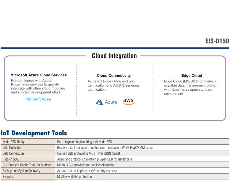 研華EIS-D150 研華EIS-D150，邊緣計算系統(tǒng)，支持Intel 第六代處理器，可選i3/i5/i7 CPU，最高支持 16 GB內存，具備豐富擴展接口 2 x LAN，4 x COM，6 x USB等，同時還可以擴展 iDoor 和 ARK-Plus 模組增加更多的擴展能力，可以根據(jù)現(xiàn)場應用需求，靈活定制。