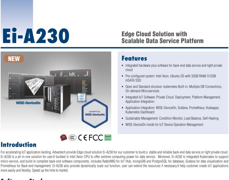 研華EI-A230 研華 EI-A230，邊緣計(jì)算系統(tǒng)服務(wù)器，搭載Intel Xeon E3-1275 V6 CPU，32GB RAM，512GB mSATA SSD，1T HDD *2，預(yù)裝Ubuntu 16.04操作系統(tǒng)。