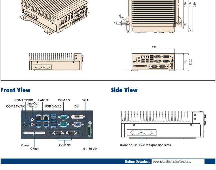 研華MIC-7700 Intel? 第六代/第七代 Core i 臺式機處理器緊湊型無風扇系統