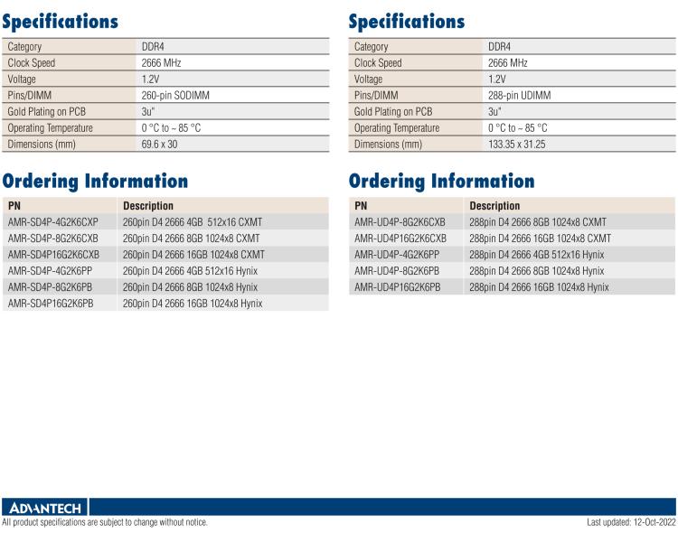 研華AMR-SD4P 此系列提供國產化的內存，產品于中國制造，并采用中國品牌CXMT DRAM IC和Hynix IC 芯片。