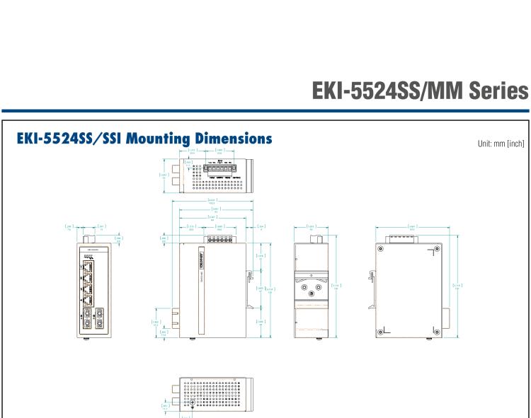 研華EKI-5524MMI-ST 2光4電百兆ProView(組態)系列工業以太網交換機(包含單模/多模、SC/ST接口)