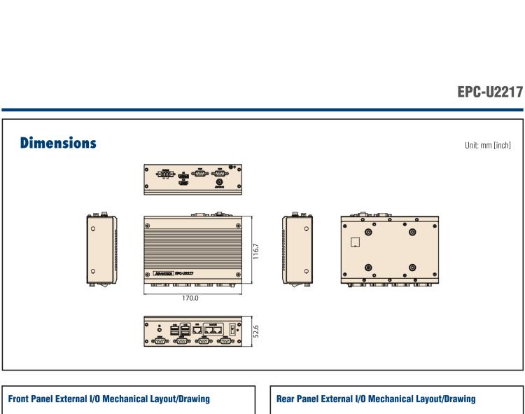 研華EPC-U2217 Intel Atom第六代Apollo Lake無風扇嵌入式工控機，3LAN，板載eMMC，CANBUS