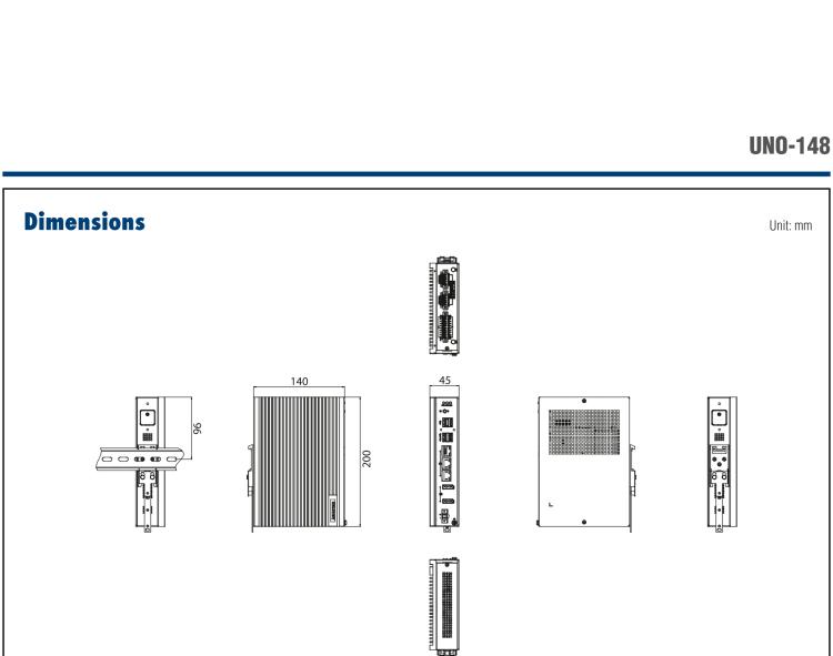 研華UNO-148 常規(guī)無(wú)風(fēng)扇DIN導(dǎo)軌控制器，采用第11代Intel? Core? i處理器