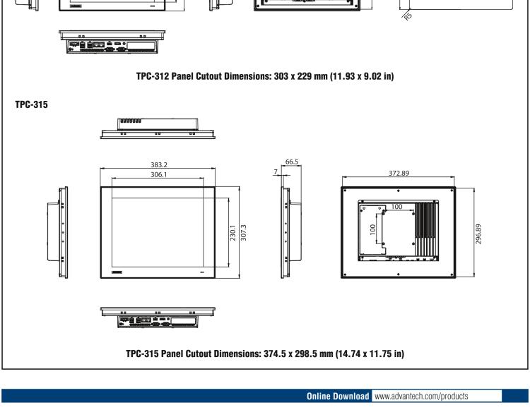 研華TPC-312 12.1" XGA TFT LED LCD工業(yè)平板電腦，搭載第八代Intel?Core?i3/ i5/ i7處理器，內(nèi)置8G DDR4 RAM