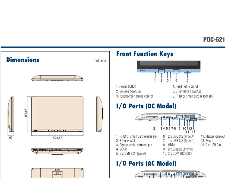 研華POC-621 高性能醫用一體機，可用于多種醫療應用