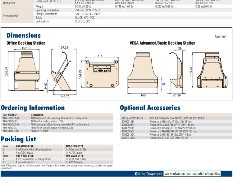 研華AIM-75S 8"RISC架構工業級移動平板電腦， 搭載高通? 驍龍? 660處理器, Android 10系統, 并通過Google GMS認證