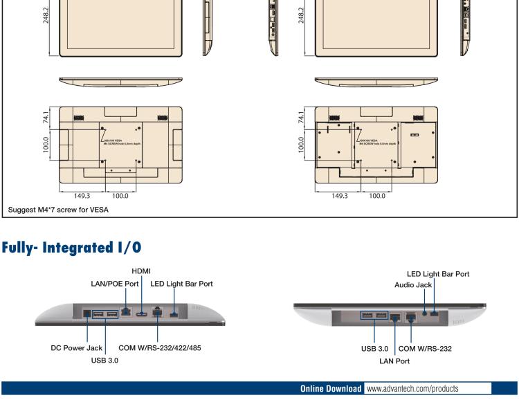 研華UTC-115G 15.6" 多功能觸控一體機 UTC-115G ，配備Intel? Celeron? N3450 /Pentium? N4200