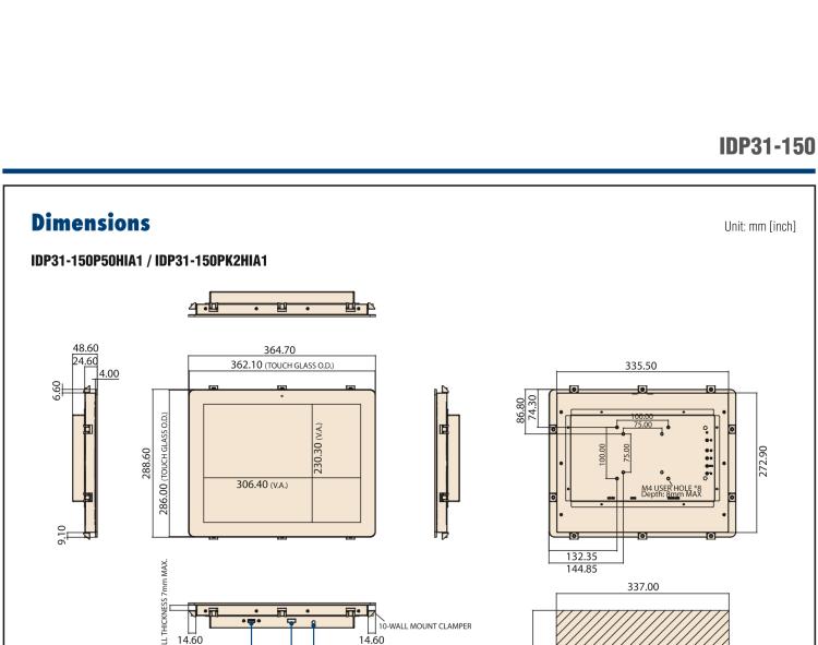 研華IDP31-150 采用100% 純平設計的 15" 工業級顯示器。超薄外形、光滑圓角和鋼化玻璃，整機現代感十足。