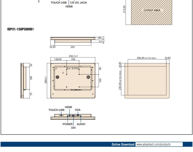 研華IDP31-150 采用100% 純平設計的 15" 工業級顯示器。超薄外形、光滑圓角和鋼化玻璃，整機現代感十足。