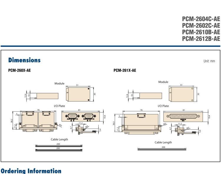 研華PCM-2610B 非隔離RS-232, 4端口，DB9, PCIe I/F