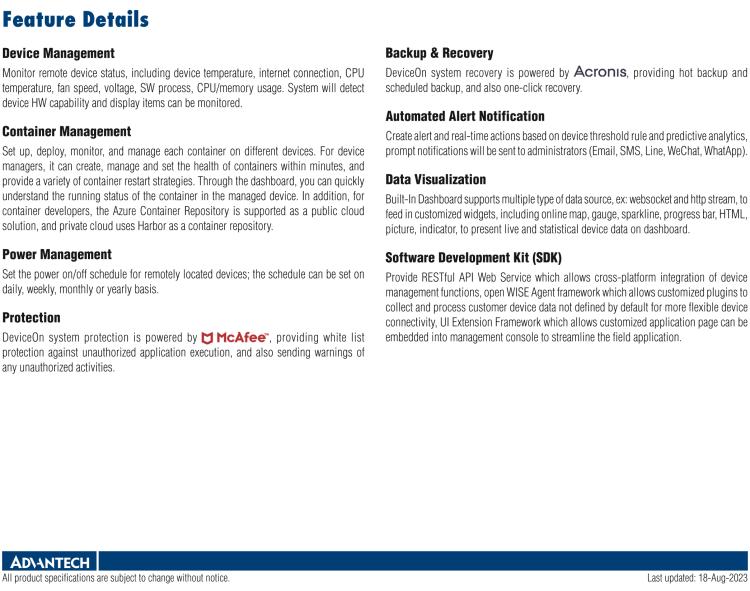 研華DeviceOn DeviceOn.DM是IoT設(shè)備管理，可遠(yuǎn)程管理連接的設(shè)備并提供集中式管理功能。